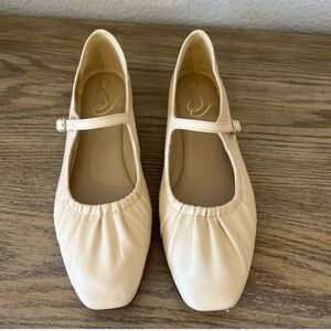 New Sam Edelman Micah Mary Jane leather flats cream size 9.5